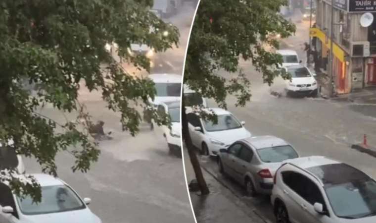 Şişli'de sele kapılan kadın kurtarıldı