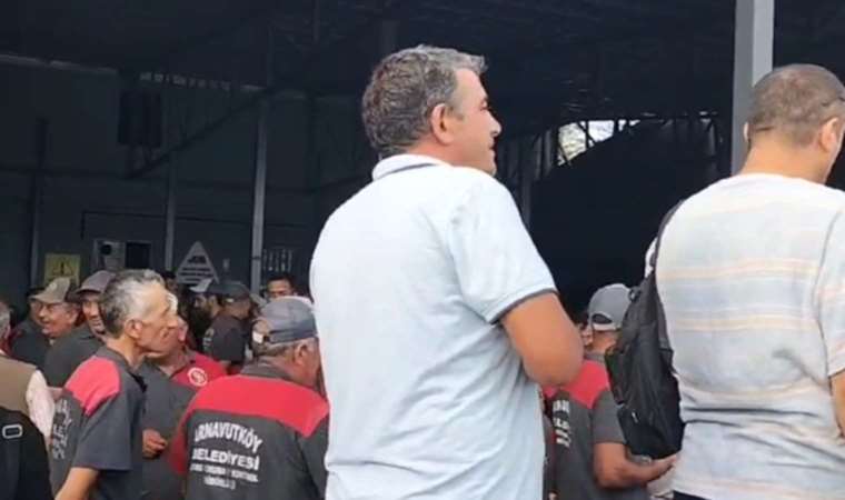 AKP'li Arnavutköy Belediyesi'nde işçilerden düşük ücretlere karşı iş bırakma eylemi