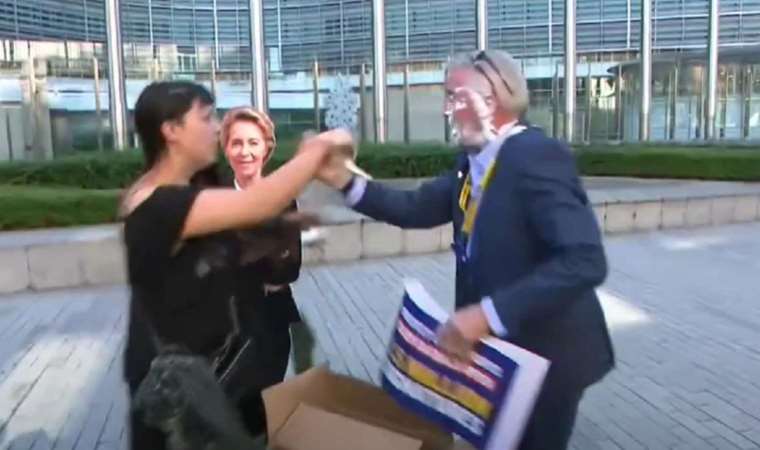 Havayolu firması Ryanair'in CEO'suna çevrecilerden 'pastalı' saldırı