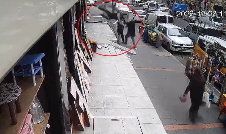 Diyarbakır'da panik anları: Tabela asarken düştü, ağır yaralandı