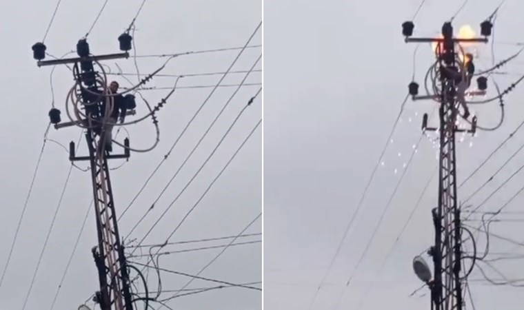Çıktığı elektrik direğinde akıma kapıldı: Ağır yaralandı