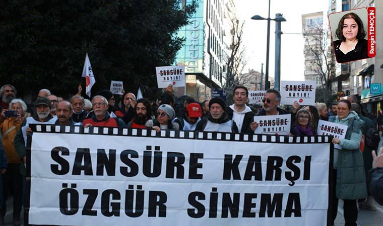Sinema-televizyon meslek örgütleri ‘sansüre hayır’ sloganıyla eylem yaptı: 'Sansür normalleştirilemez'