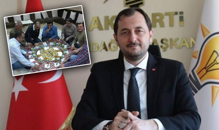 AKP'nin Tekirdağ Büyükşehir Belediye Başkan Adayı Cüneyt Yüksel'in 'maklube' sofrasındaki fotoğrafı ortaya çıktı
