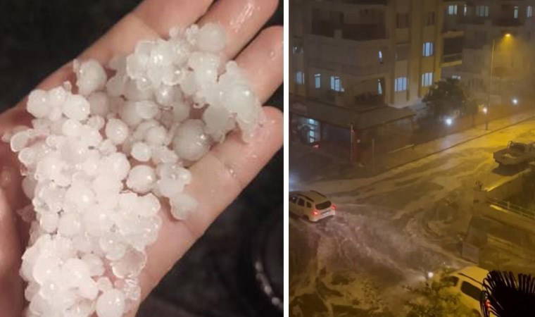 Antalya'da şiddetli yağış: Rögarlar taştı, yollarda dolu birikintileri oluştu