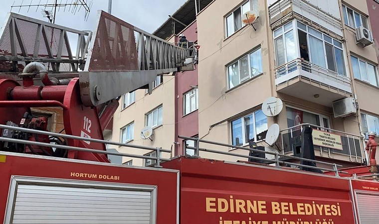 Edirne'de 5 katlı binada korkutan yangın!