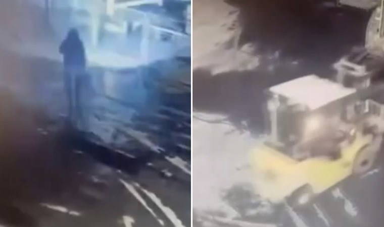 İşyerlerinden forklift çaldı: Görüntüleri ortaya çıktı