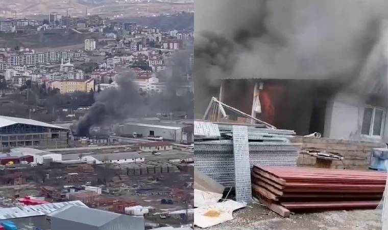Tokat'ta korku dolu anlar... Spor salonu inşaatında yangın ve patlama!