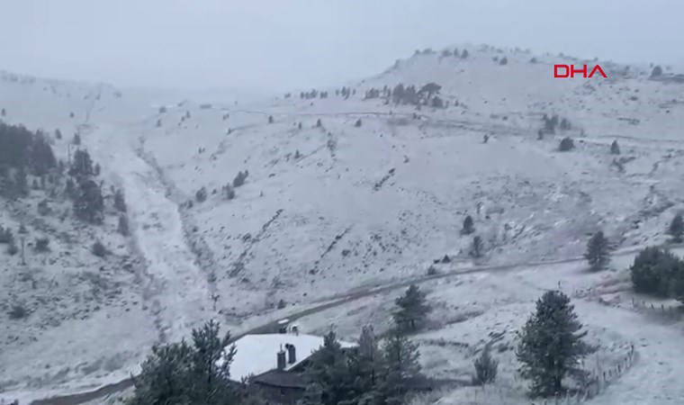 Bolu Kartalkaya beyaz örtüyle kaplandı