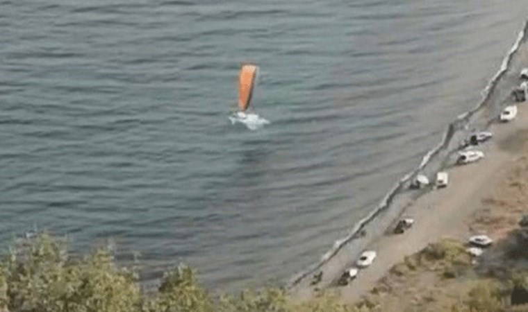 Tekirdağ’da korkulu anlar... Paraşütçü denize çakıldı!
