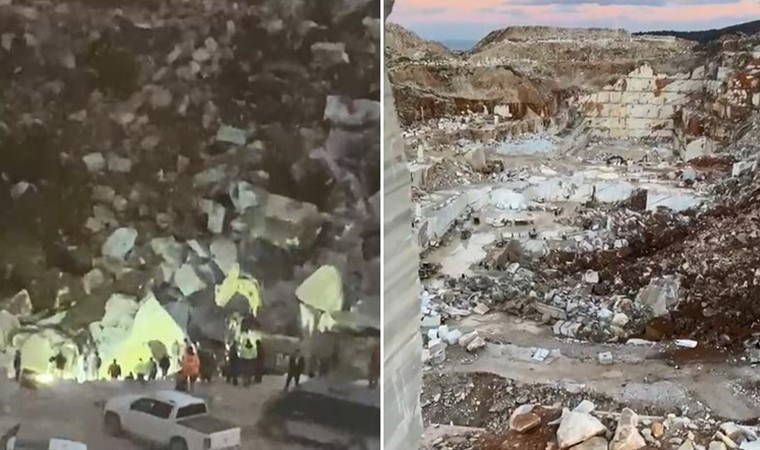 Mermer ocağında facia: İşçilerin üzerine kaya düştü!