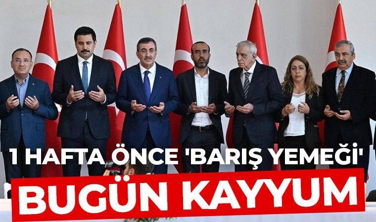 Yerine kayyum atanan Ahmet Türk, 1 hafta önce Cevdet Yılmaz ve üst düzey devlet yetkilileriyle 'barış yemeği'ndeydi