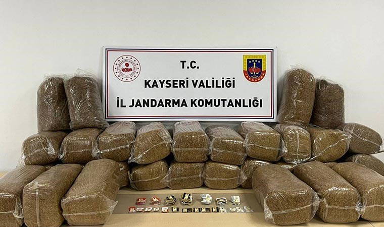 Kayseri’de 183 kilo bandrolsüz tütün ele geçirildi