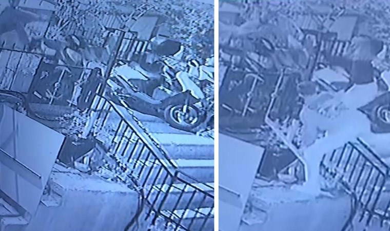 İstanbul'un göbeğinde tornavidalı 'dedikodu' kavgası: Motosikletin lastiğini patlatıp merdivenlerden attı!