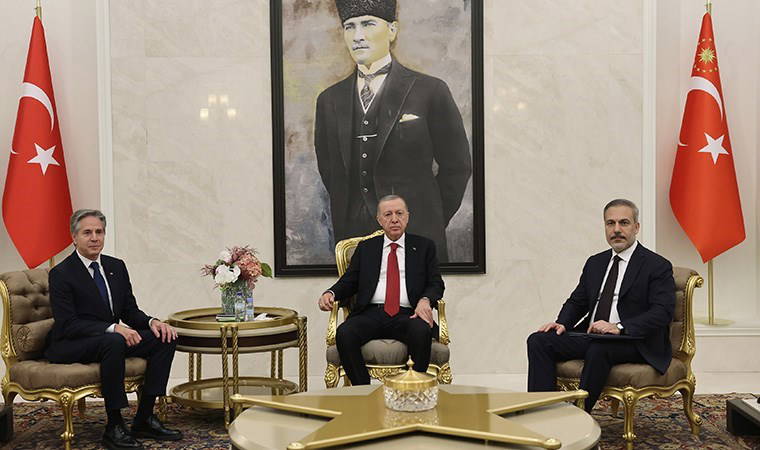 Erdoğan Ankara'ya gelen ABD Dışişleri Bakanı Blinken'ı kabul etti: Görüşme Esenboğa'da