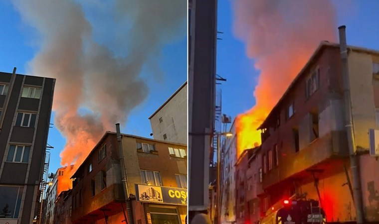 Şişli'de 3 katlı binada korkutan yangın!