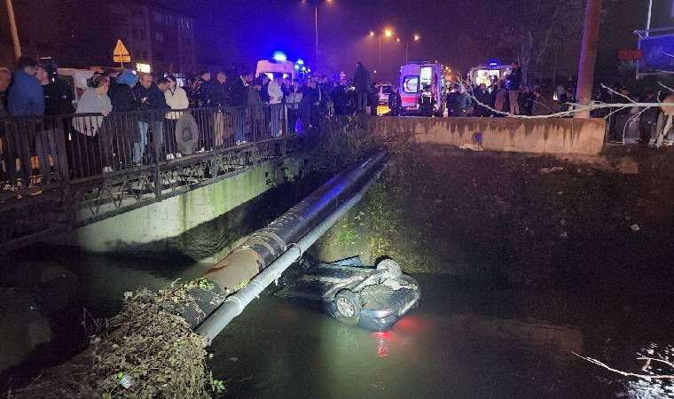 Düzce'de otomobil dereye uçtu: Yaralılar var!