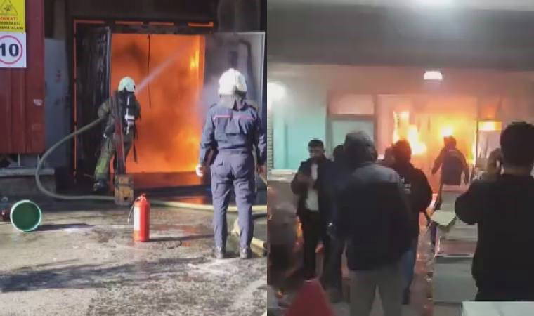İstanbul'da Matbaacılar Sitesi'nde yangın... Yük asansörü yandı
