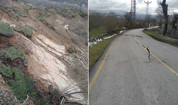 Düzce'de heyelan... 10 köye ulaşım kapandı