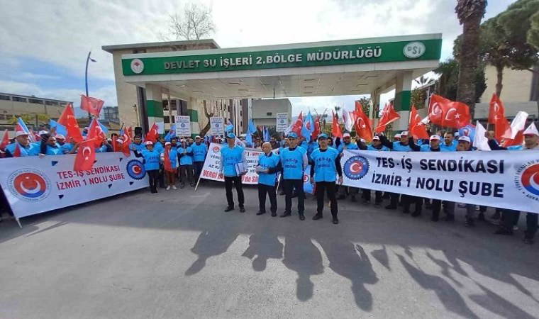 DSİ işçileri vergide adalet için eylemde