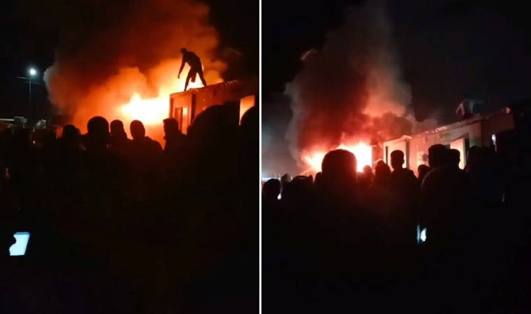 Hatay'da konteyner kentte korkutan yangın!