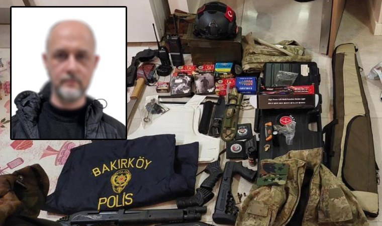 Sahte polis asayiş uygulamasında yakayı ele verdi: Evi mühimmat deposuna çevirmiş