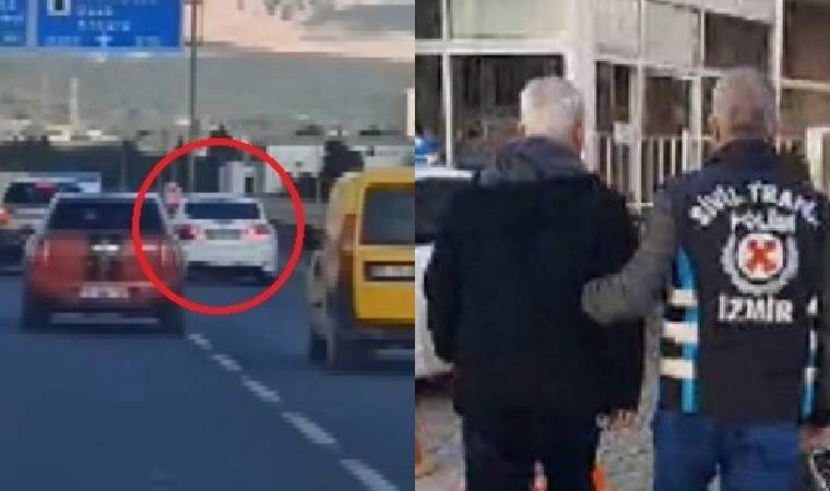 Makas atarak trafiği tehlikeye sokmuştu... Yakalandı!