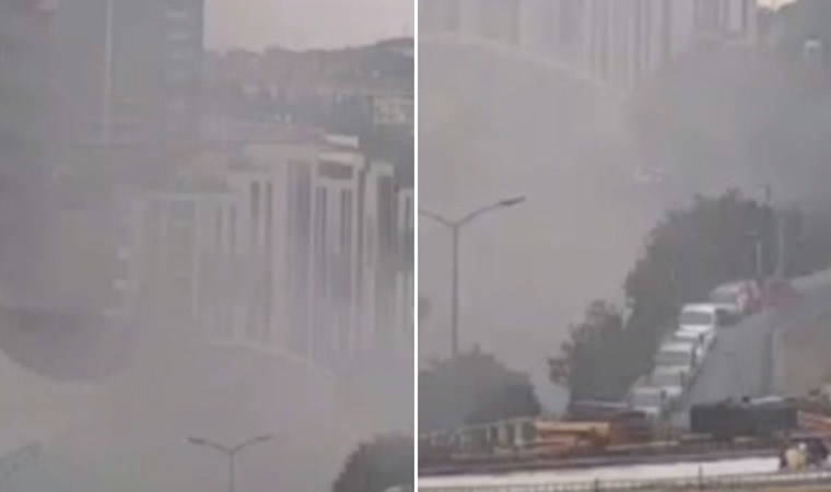 Lüks sitenin otoparkında otomobil alev aldı