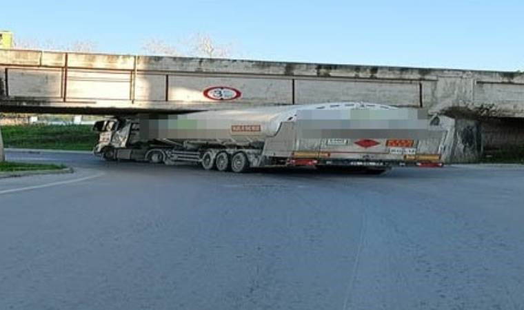 Doğalgaz tankeri köprüye sıkıştı: Bölgede önlem alındı!