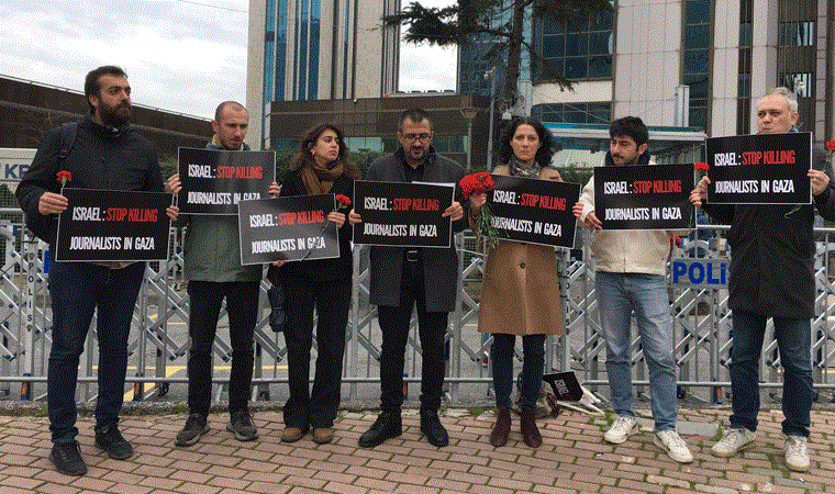 TGS Gazze’de öldürülen gazeteciler için toplandı: 'Tarihin en büyük gazeteci katliamı'