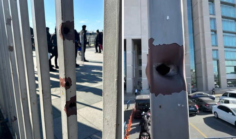 Çağlayan Adliyesi'ndeki saldırının izleri demir kapıda
