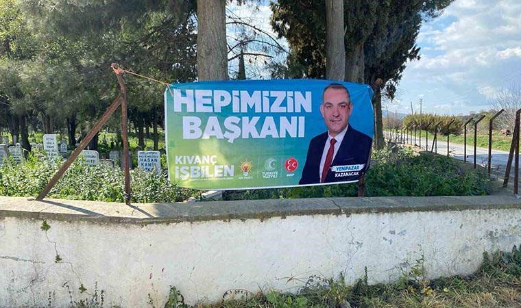 AKP'li adayın afişine yurttaşlardan sert tepki!