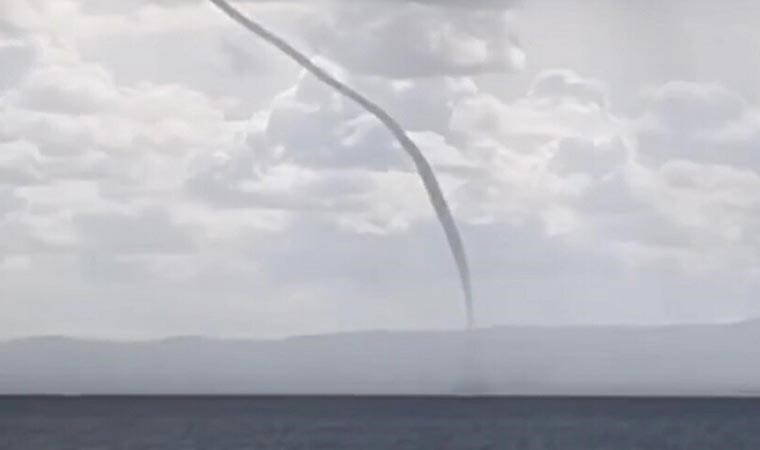 Çanakkale'de korkutan hortum: Cep telefonu kamerası ile görüntülendi