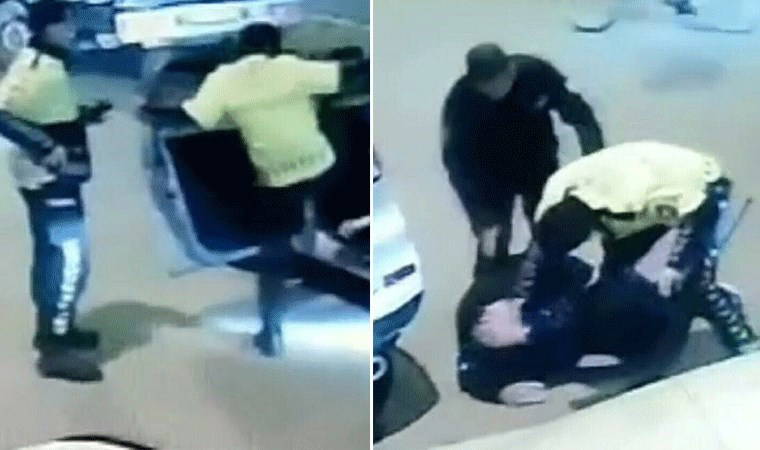 Ehliyetsiz sürücüyü tekmeleyen polise soruşturma