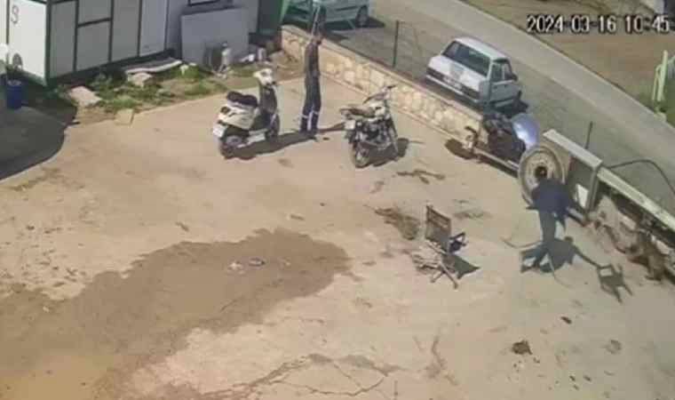 Köpeğe hortumlu, sandalyeli ve kürekli saldırı kamerada!