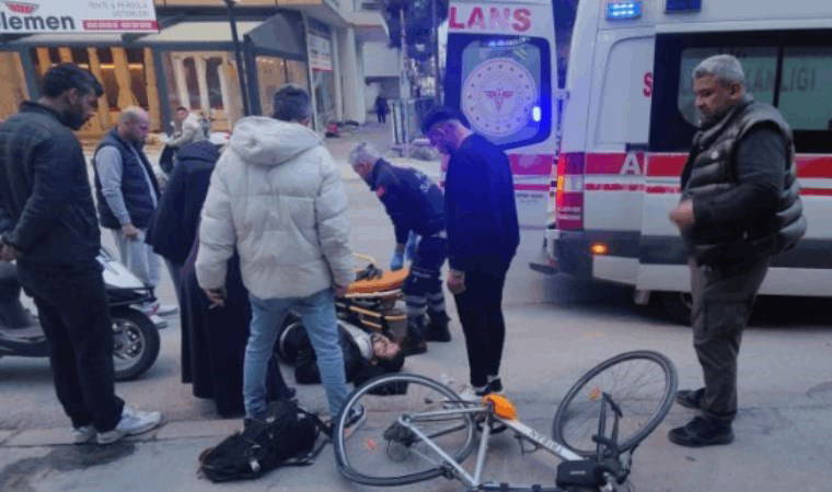 Milas’ta otomobil bisiklete çarptı: 1 yaralı