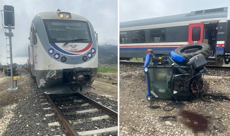 Traktör ile yolcu treni çarpıştı: 1 ağır yaralı