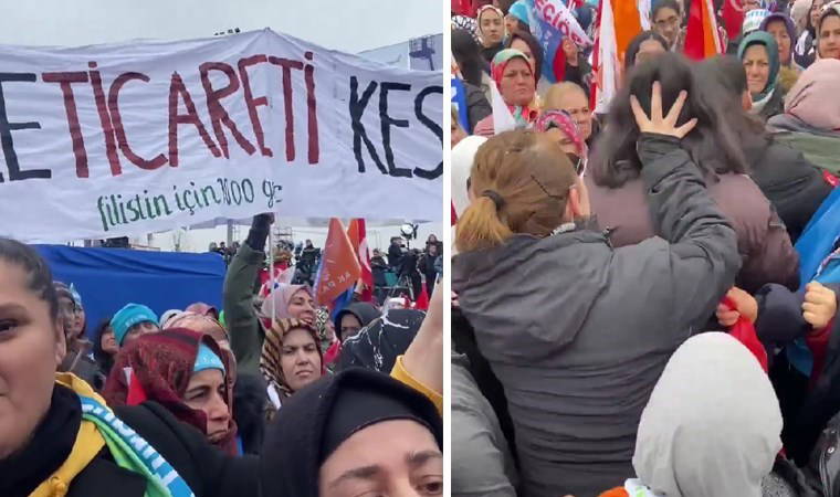 Büyük Ankara Mitingi'nde 'İsrail ile ticareti kes' pankartı açanlara gözaltı