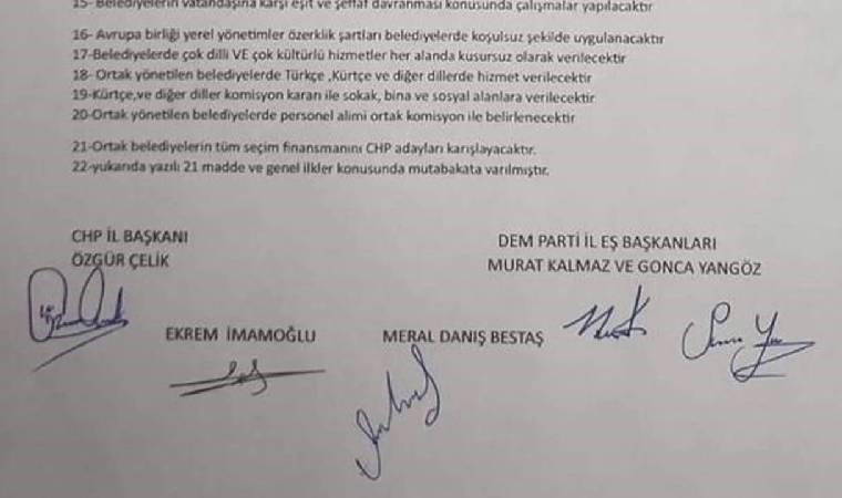 'CHP-DEM Parti Protokolü' iddiası