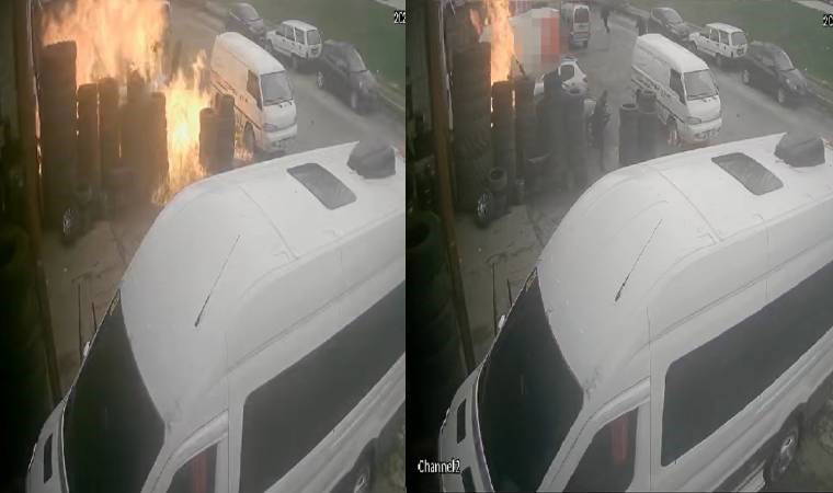 Korku dolu anlar... Otomobilin LPG tüpü patladı!