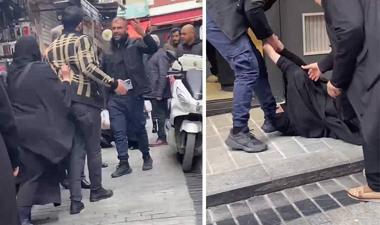 Fatih'te dehşet anları: Telefon bayisinde kılıf iadesi tartışmasında kadına darp!