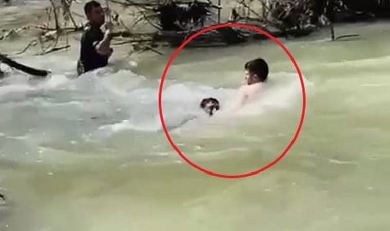 Serpme ağ boynuna dolanınca boğulma tehlikesi geçirdi