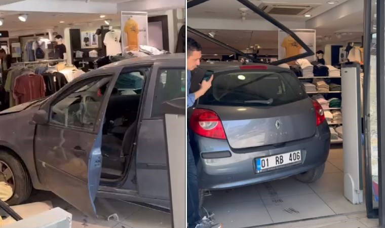 Otomobil, giyim mağazasına daldı