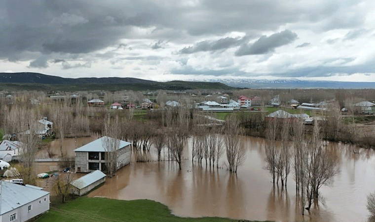 Ağrı'da dere taştı: Çok sayıda ev su altında kaldı!