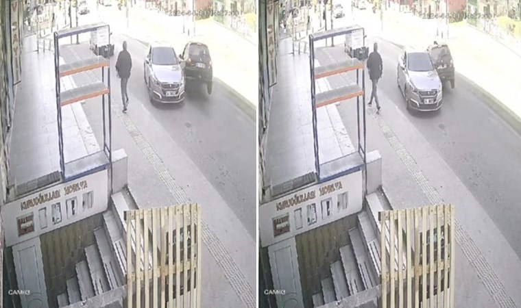 Virajı alamayan otomobil karşı şeritteki araca çarptı