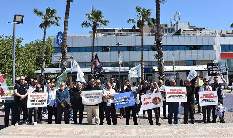 İzmir'de 'İsrail' protestosu: 'Çocuklar ölüyor devletler uyuyor'