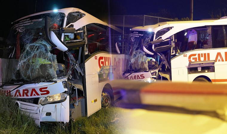 Aksaray’da kontrolden çıkan otobüs bahçe duvarına çarptı: 8 yaralı