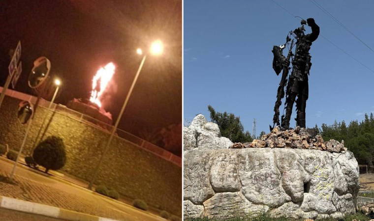 Köpekçi Nuri Efe heykeli yandı: 14 yaşındaki çocuk gözaltına alındı