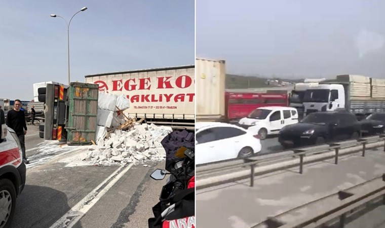 TEM Otoyolu'nda büyük kaza... Yol trafiğe kapandı!