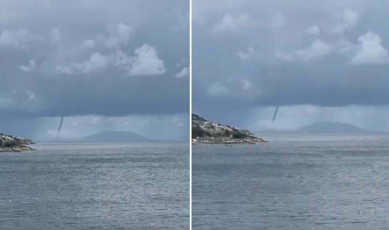 İzmir'in Foça ilçesi açıklarında hortum paniği!