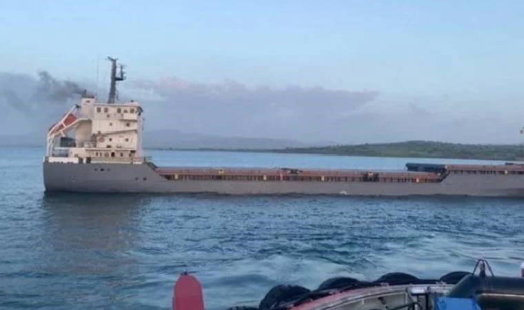 Çanakkale Boğazı'nda kuru yük gemisinde yangın çıktı